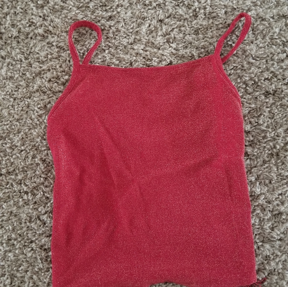 A. Byer Red glittery tank